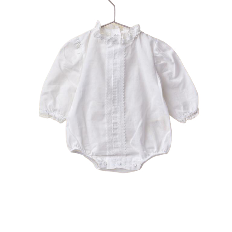 Camicia Elegante A Body In Cotone Batista Con Pizzo Neonata WEDOBLE V2301916A - WEDOBLE - Luxury Kids