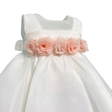Abito Elegante Smanicato In Organza Neonata NINNAOH E23AB416 - NINNAOH - Luxury Kids