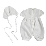 Pagliaccetto Battesimale In Lino E Pizzo Bianco Neonato PICCOLA GIUGGIOLA LERICI - PICCOLA GIUGGIOLA - Luxury Kids