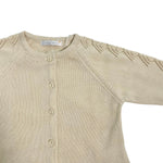 Cardigan In Filo Di Cotone Beige Neonato/a DR KID DK206 - DR KID - Luxury Kids