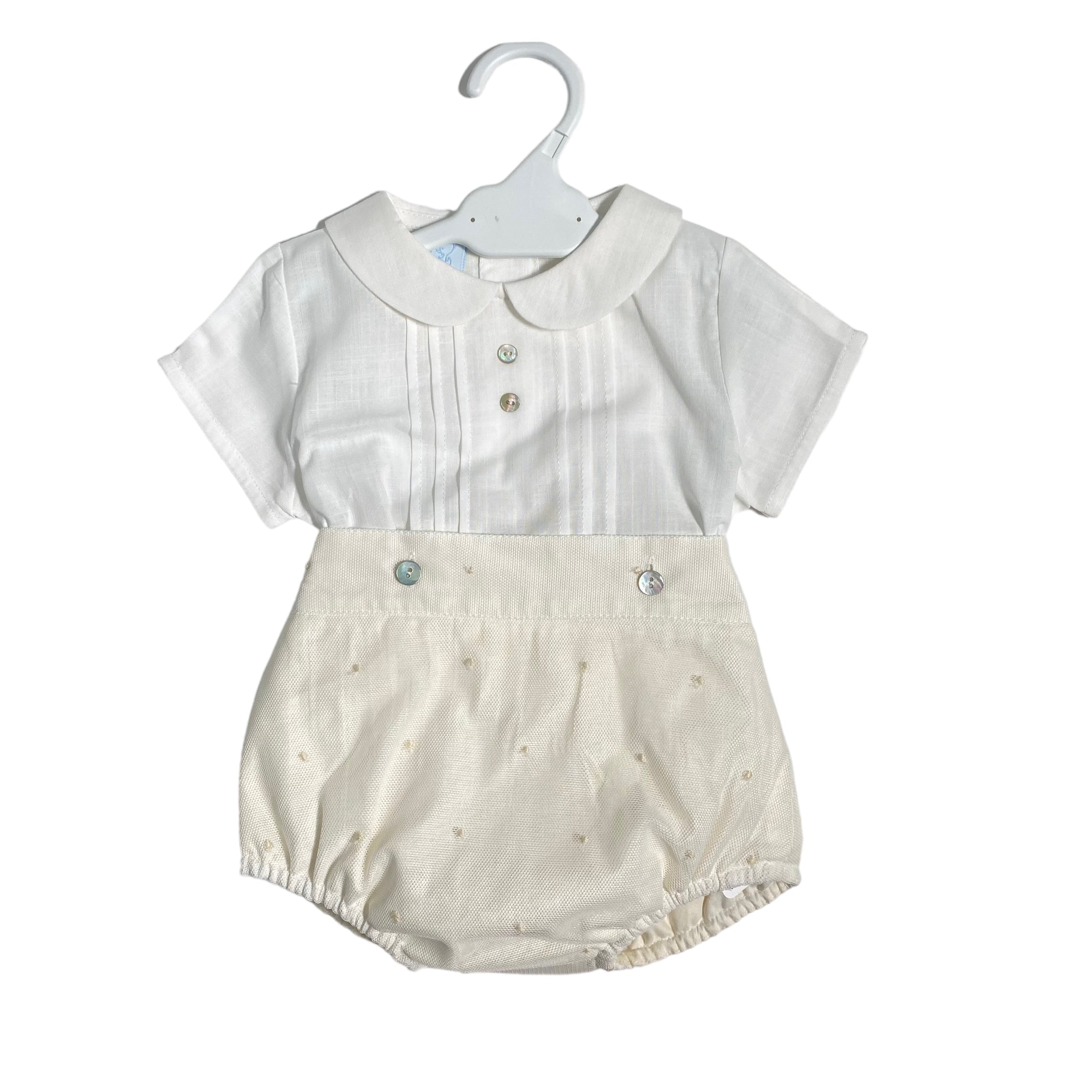 Completo Elegante Battesimale In Cotone Neonato GRANLEI 241 - GRANLEI - Luxury Kids