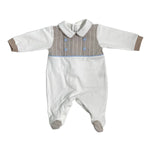 Tutina Intera In Cotone E Tessuto Operato Neonato TETO E TATTA TU4880 - TETO E TATTA - Luxury Kids