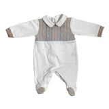 Tutina Intera In Cotone E Tessuto Operato Neonato TETO E TATTA TU4880 - TETO E TATTA - Luxury Kids