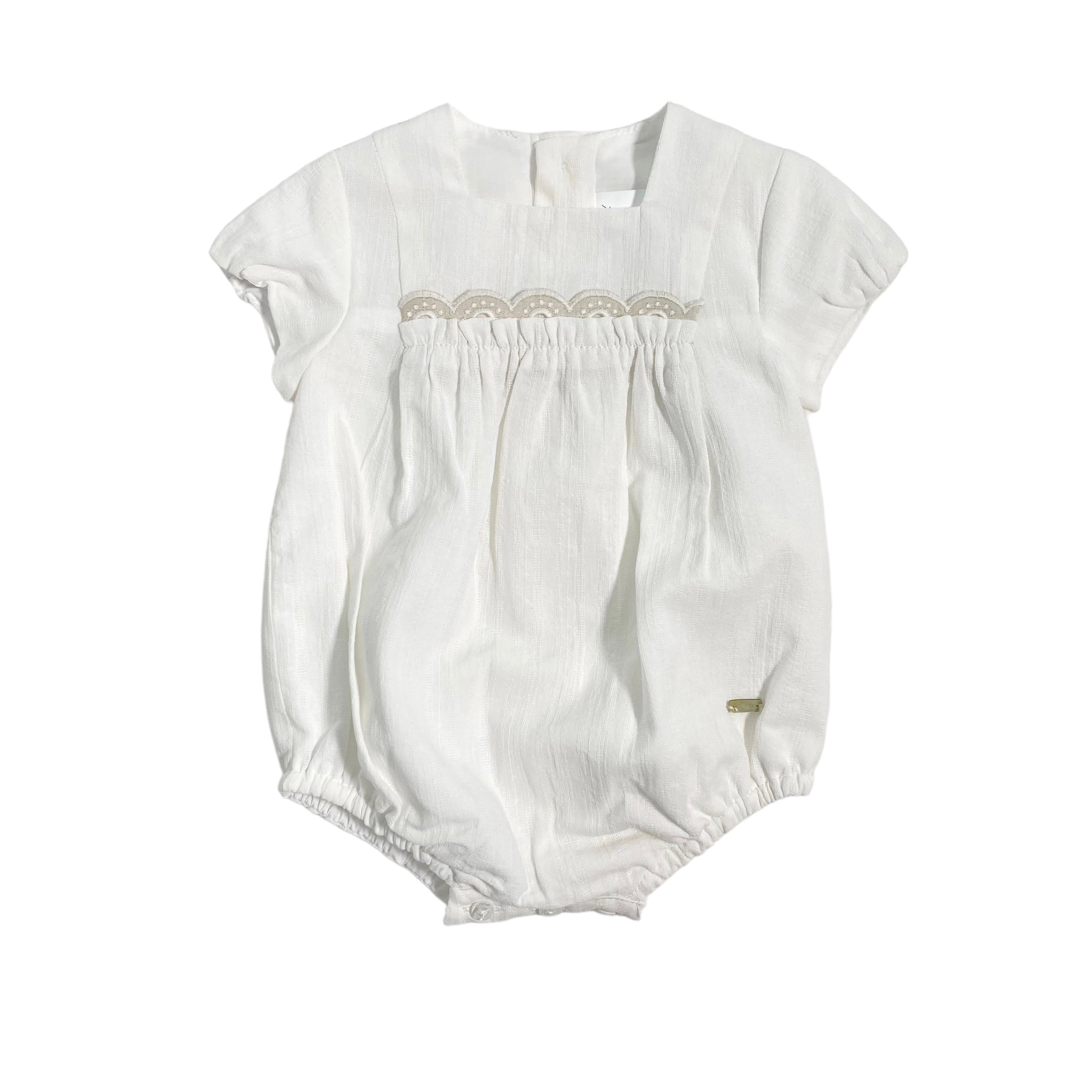 Pagliaccetto Intero Mezza Manica In Cotone Panna Neonati YOEDU 0901 - YOEDU - Luxury Kids