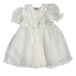 Abito Elegante Battesimale In Seta E Pizzo Panna Neonata PICCOLA GIUGGIOLA CHIESSI - PICCOLA GIUGGIOLA - Luxury Kids