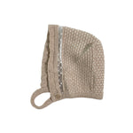 Cuffia In Filo Di Cotone Beige Neonata DR KID DK179 - DR KID - Luxury Kids