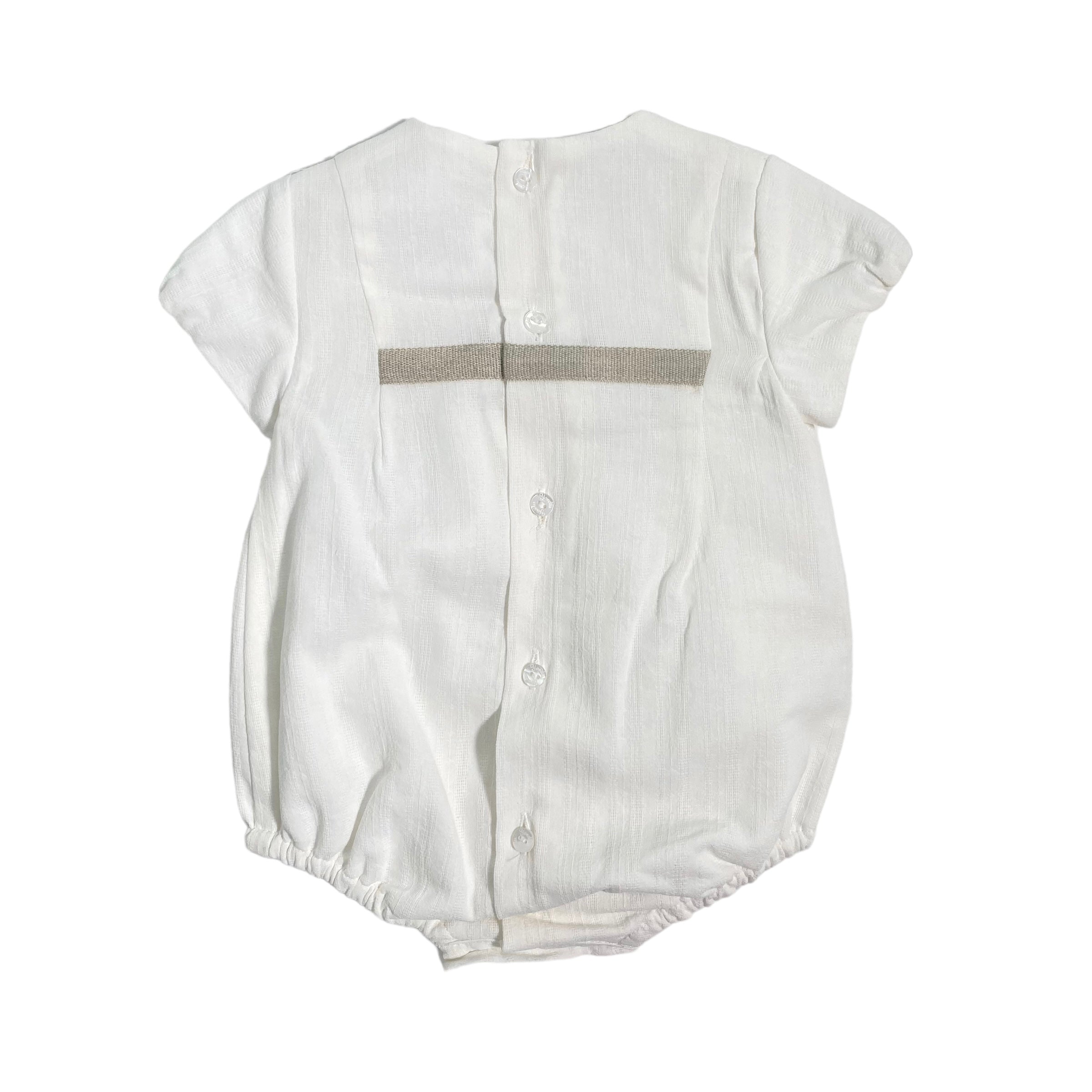 Pagliaccetto Intero Mezza Manica In Cotone Panna Neonati YOEDU 0901 - YOEDU - Luxury Kids