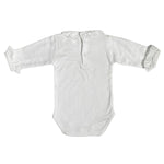 Body In Caldo Cotone Bianco Manica Lunga Con Pizzo Neonata BABY FASHION 0551 - Baby Fashion - LuxuryKids