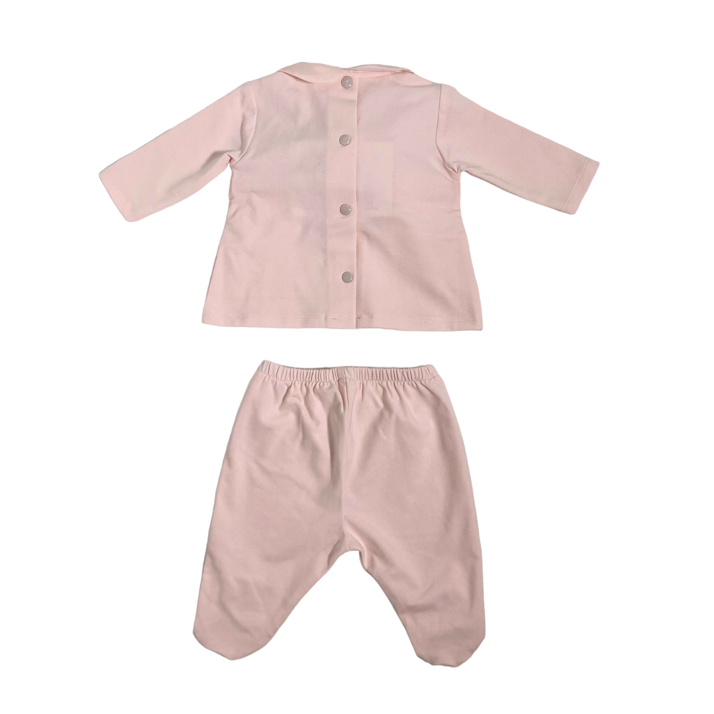 Tutina Spezzata In Cotone Rosa Neonata NINNAOH E2398C - NINNAOH - Luxury Kids