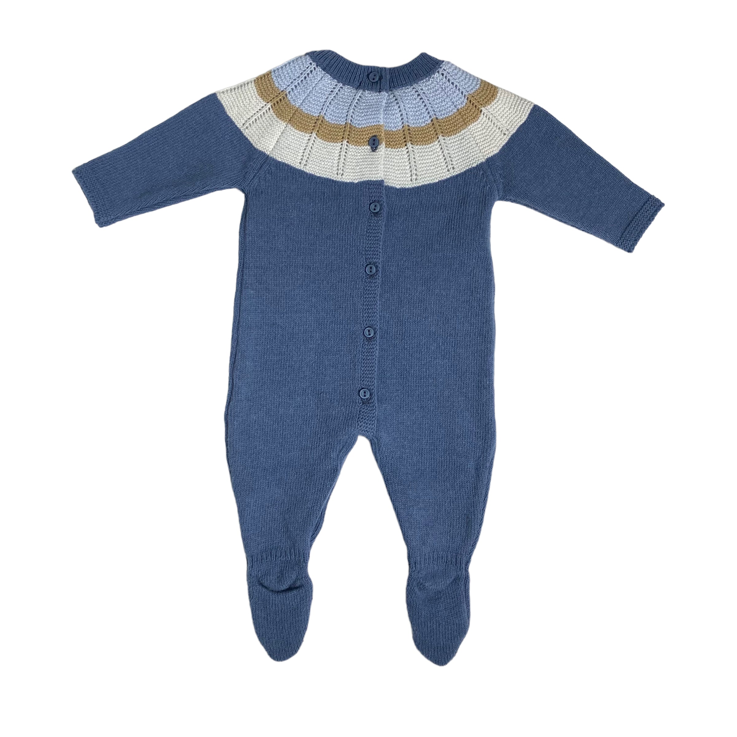 Tutina Intera In Misto Lana Blu Neonato DR KID DK141 - DR KID - LuxuryKids