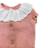 Pagliaccetto Intero In Garza Rosa Antico  Neonata CALAMARO 32397