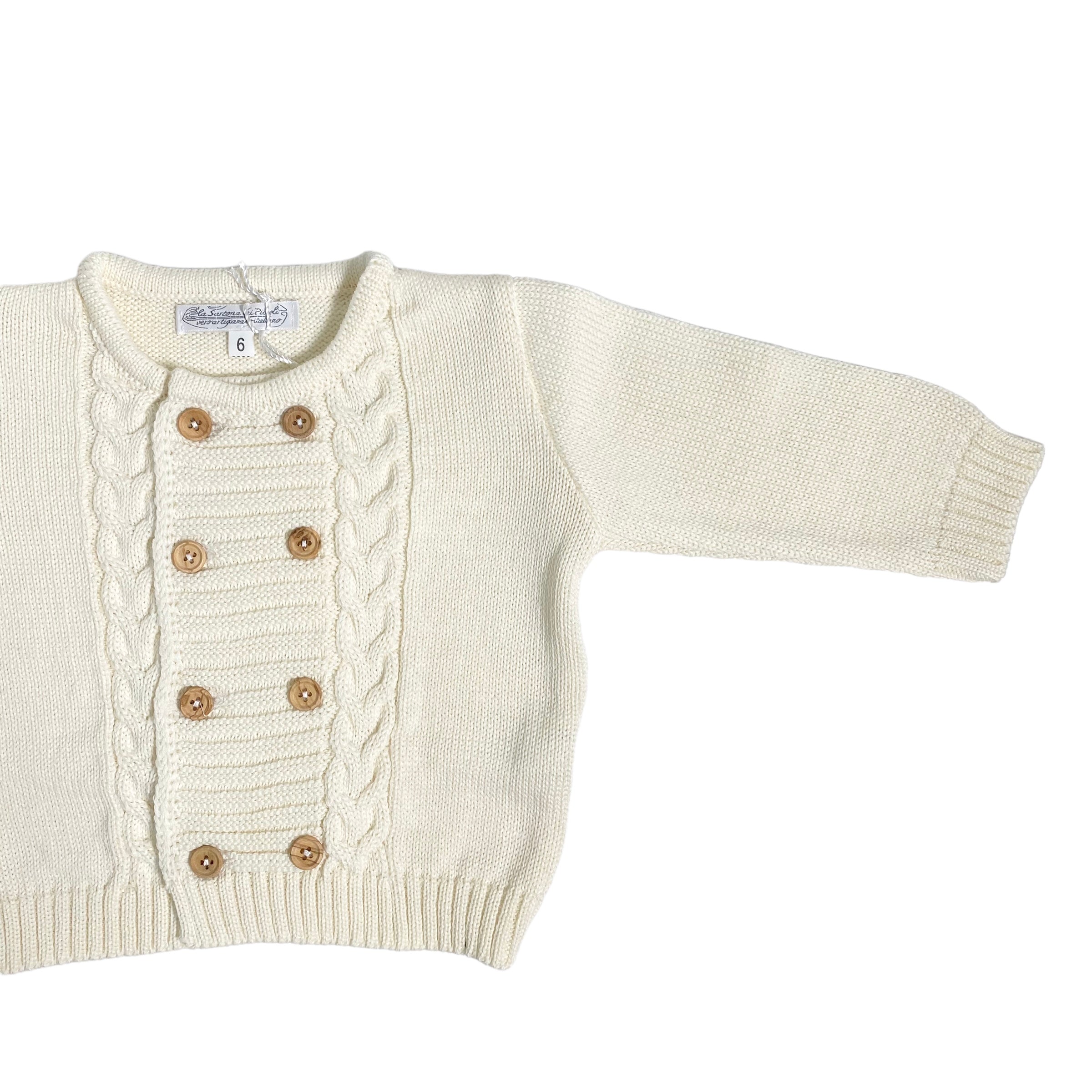 Cardigan In Misto Lana Doppiopetto Neonato LA SARTORIA DEI PICCOLI LM246 - LA SARTORIA DEI PICCOLI - LuxuryKids