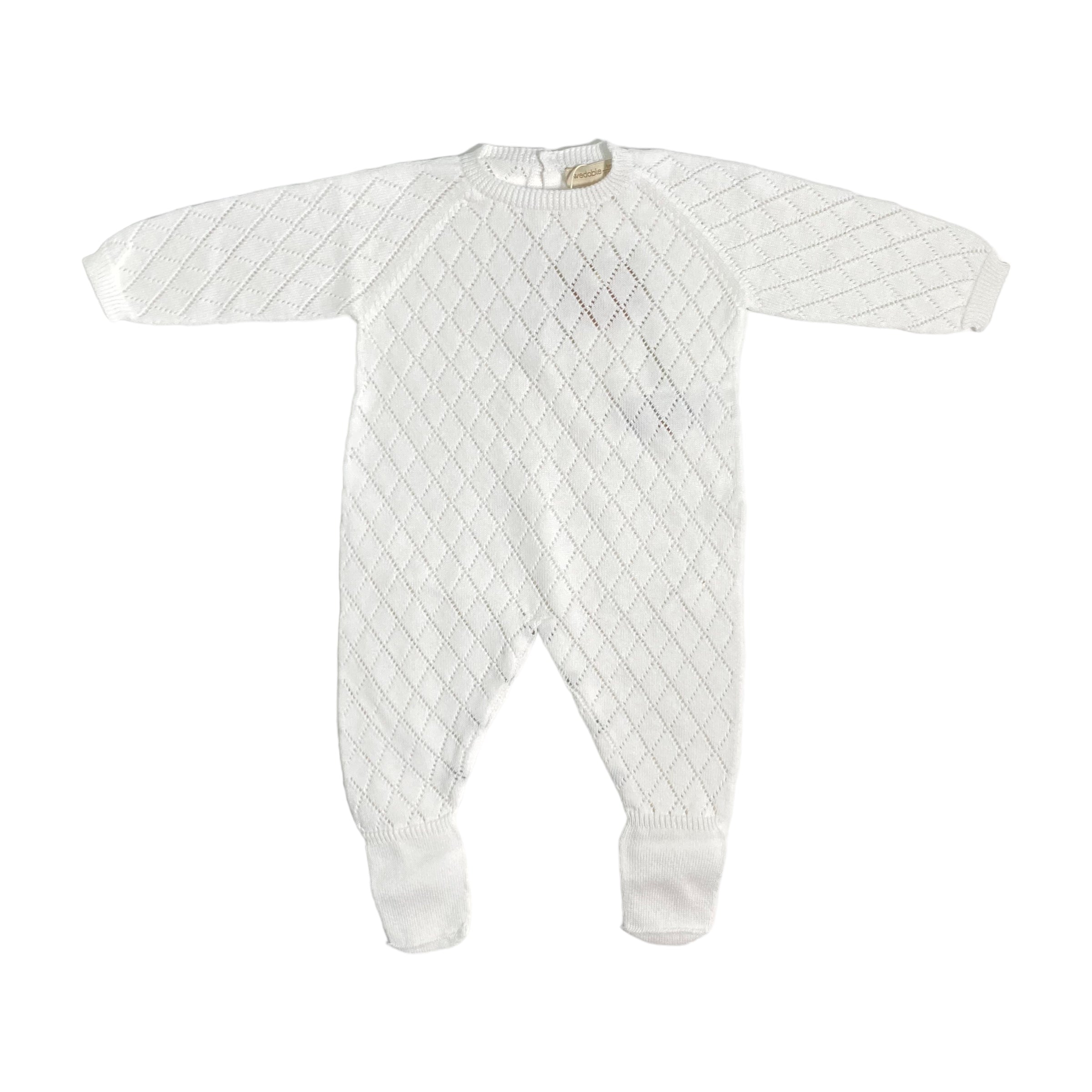 Tutina Intera In Filo Di Cotone Traforata Neonato/a WEDOBLE V2307346A - WEDOBLE - Luxury Kids