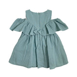 Ärmelloses grünes Gazekleid für Mädchen DEL SUR 0561