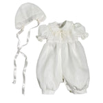 Pagliaccetto Battesimale In Organdis Di Seta Avorio Neonata PICCOLA GIUGGIOLA PALINURO - PICCOLA GIUGGIOLA - Luxury Kids