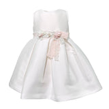 Abito Elegante Smanicato In Mikado Bianco Neonata MIMILU' 330BB - MIMILU' - Luxury Kids