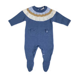 Tutina Intera In Misto Lana Blu Neonato DR KID DK141 - DR KID - LuxuryKids