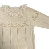 Tutina Intera In Filo Di Cotone Beige Neonata DR KID DK201 - DR KID - Luxury Kids