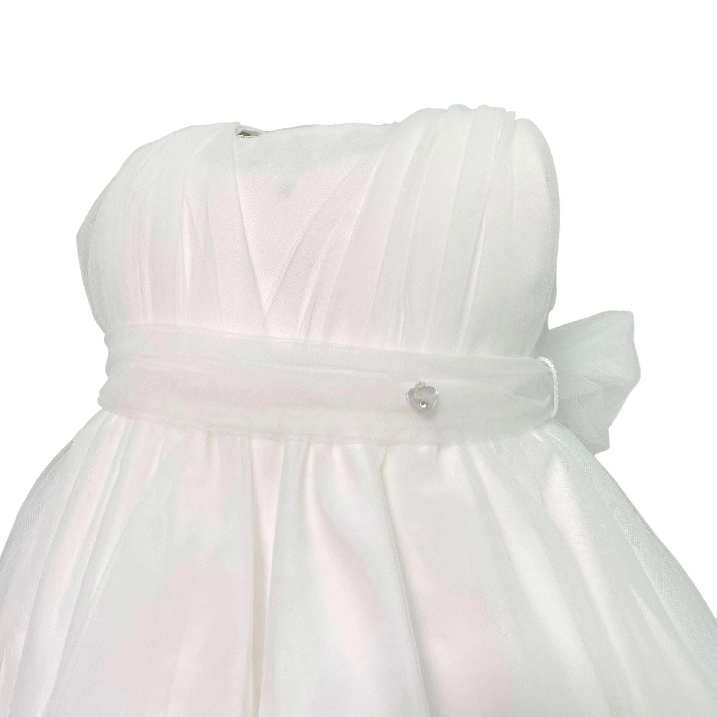 Abito Elegante Smanicato In Tulle Neonata NINNAOH E23AB403 - NINNAOH - Luxury Kids