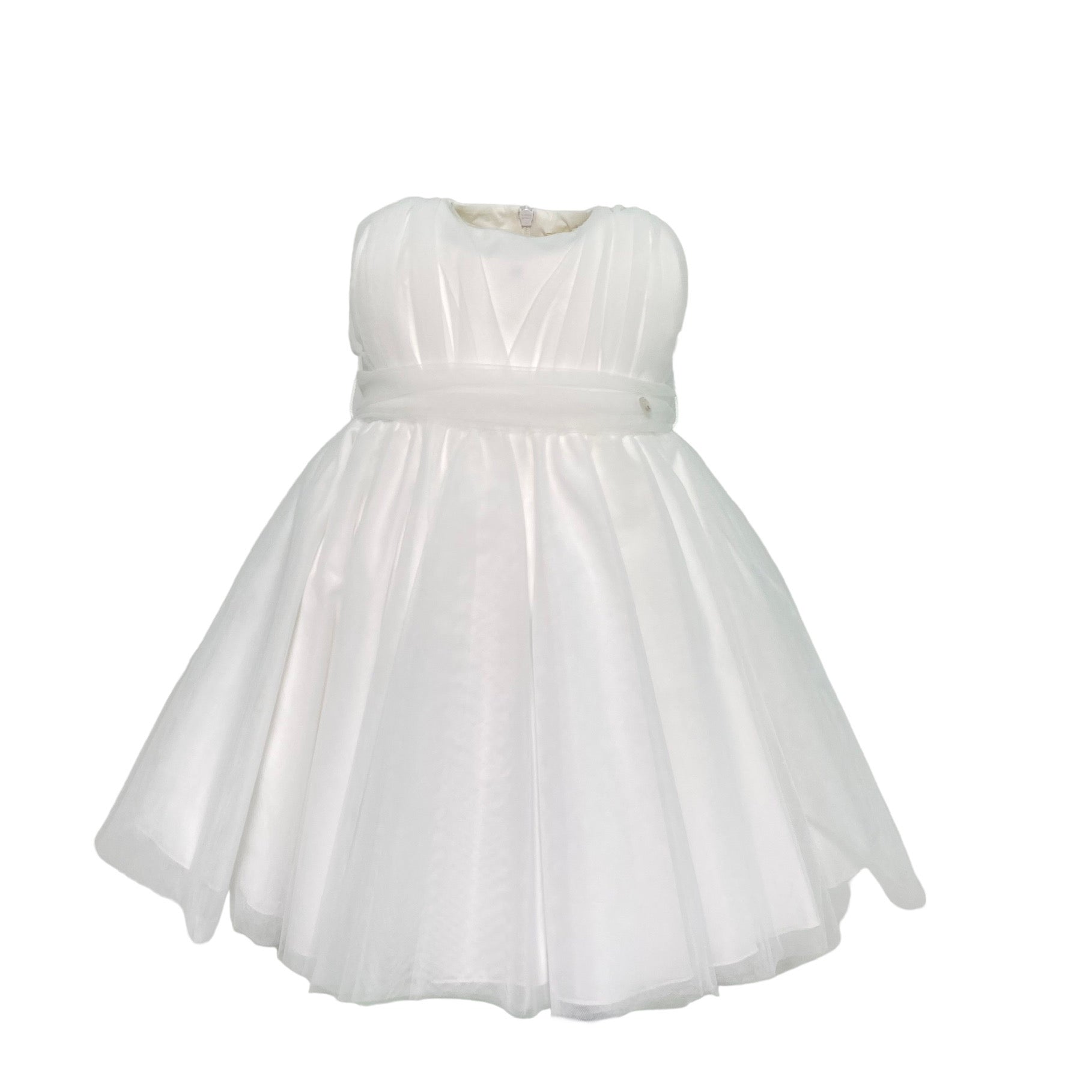 Abito Elegante Smanicato In Tulle Neonata NINNAOH E23AB403 - NINNAOH - Luxury Kids