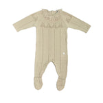 Tutina Intera In Filo Di Cotone Beige Neonata DR KID DK201 - DR KID - Luxury Kids
