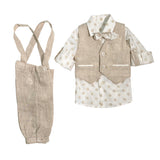 Completo Elegante In Misto Lino Neonato BUFI M0040A