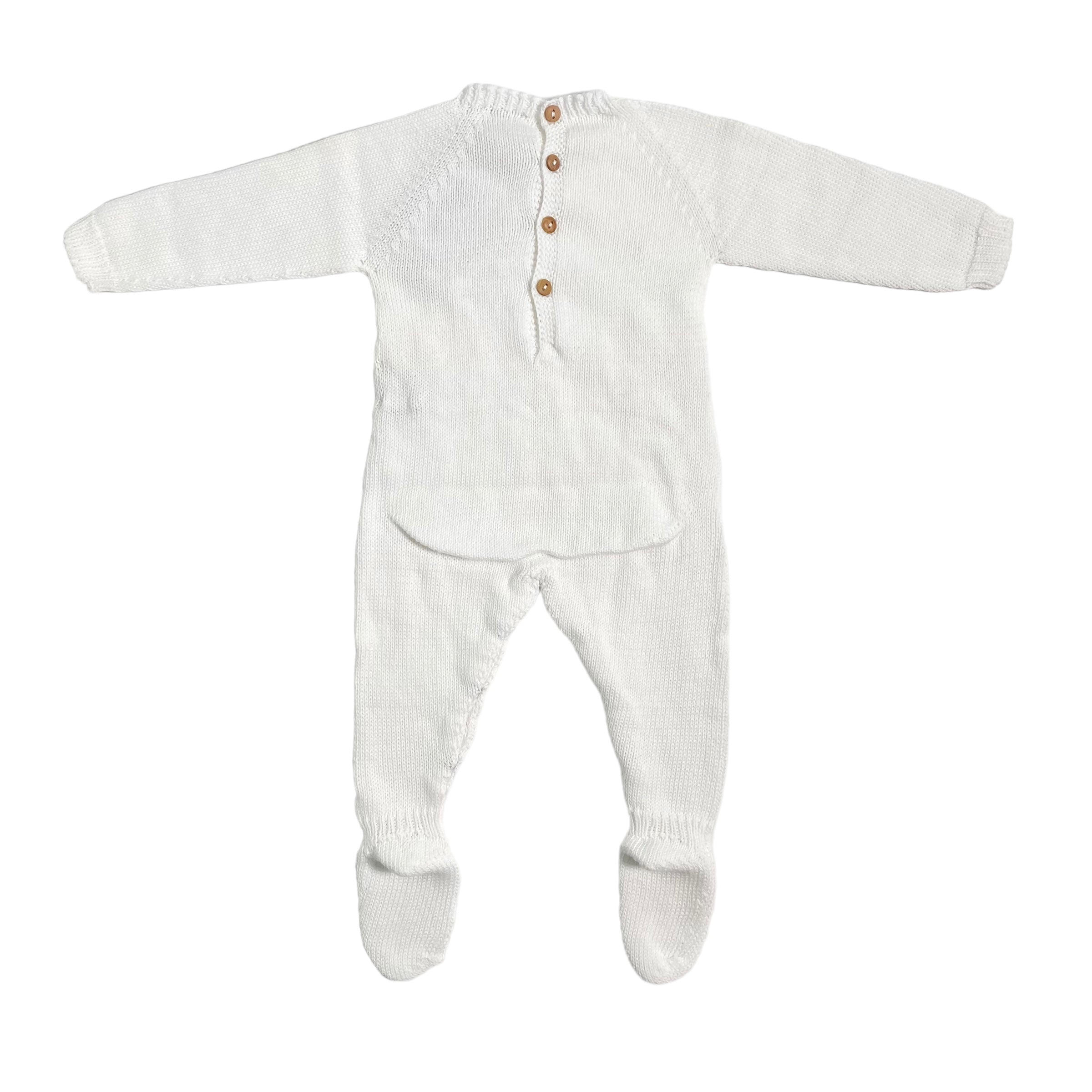 Tutina Intera In Filo Di Cotone Con Traforature Neonato/a WEDOBLE V2304346A - WEDOBLE - Luxury Kids