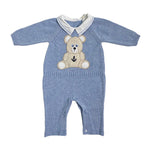 Tutina Intera In Filo Di Cotone Con Orso Neonato A&J A&J124 - A&J - Luxury Kids