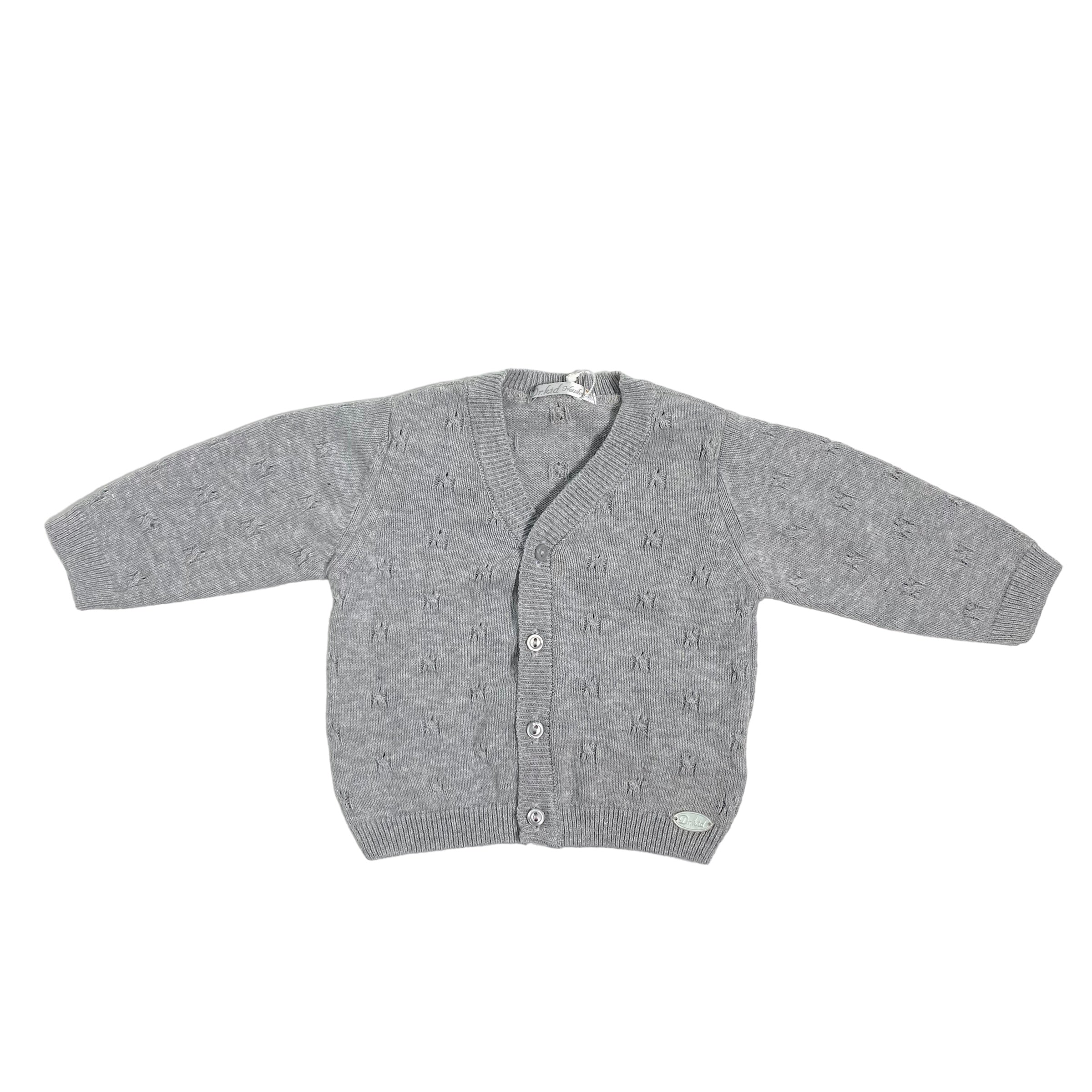 Cardigan In Filo Di Cotone Con Trama Particolare Neonato DR KID DK139 - DR KID - Luxury Kids
