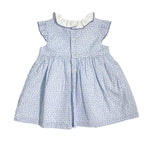Abito Smanicato In Cotone Con Punto Smok Neonata SARDON LA473 - SARDON - Luxury Kids