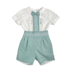 Completo Corto Elegante In Cotone Con Bermuda Neonato PONTO POR PONTO 5930 - PONTO POR PONTO - Luxury Kids