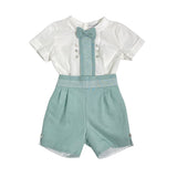 Completo Corto Elegante In Cotone Con Bermuda Neonato PONTO POR PONTO 5930 - PONTO POR PONTO - Luxury Kids