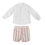 Completo Bermuda Con Camicia in Cotone Bambino YOEDU 1216 - YOEDU - Luxury Kids