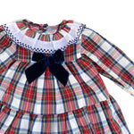 Abito Manica Lunga Tartan Con Culotte Neonata VALENTINA BEBES CWA154 - VALENTINA BEBES - LuxuryKids