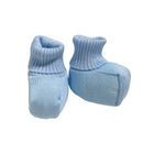 Calzino Scarpetta In Filo Di Cotone Celeste Neonato CREAZIONI LUANA 1000S - CREAZIONI LUANA - Luxury Kids