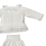 Tutina Spezzata In Tessuto Anallergico Panna Neonata GRANLEI 159 - GRANLEI - LuxuryKids