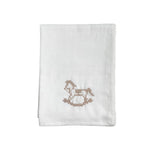 Quadrato di Garza con Ricamo Cavalluccio A Dondolo Neonato Wedoble 12968D - WEDOBLE - Luxury Kids