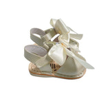Menorquinische First Steps-Sandalen aus Satinleder mit Satinschleife für Mädchen INDEX 300S