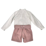 Completo Elegante In Lino Con Bermuda E Camicia Bambino MIMILU' 588 - MIMILU' - Luxury Kids