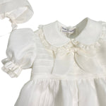 Pagliaccetto Battesimale In Organdis Di Seta Avorio Neonata PICCOLA GIUGGIOLA PALINURO - PICCOLA GIUGGIOLA - Luxury Kids