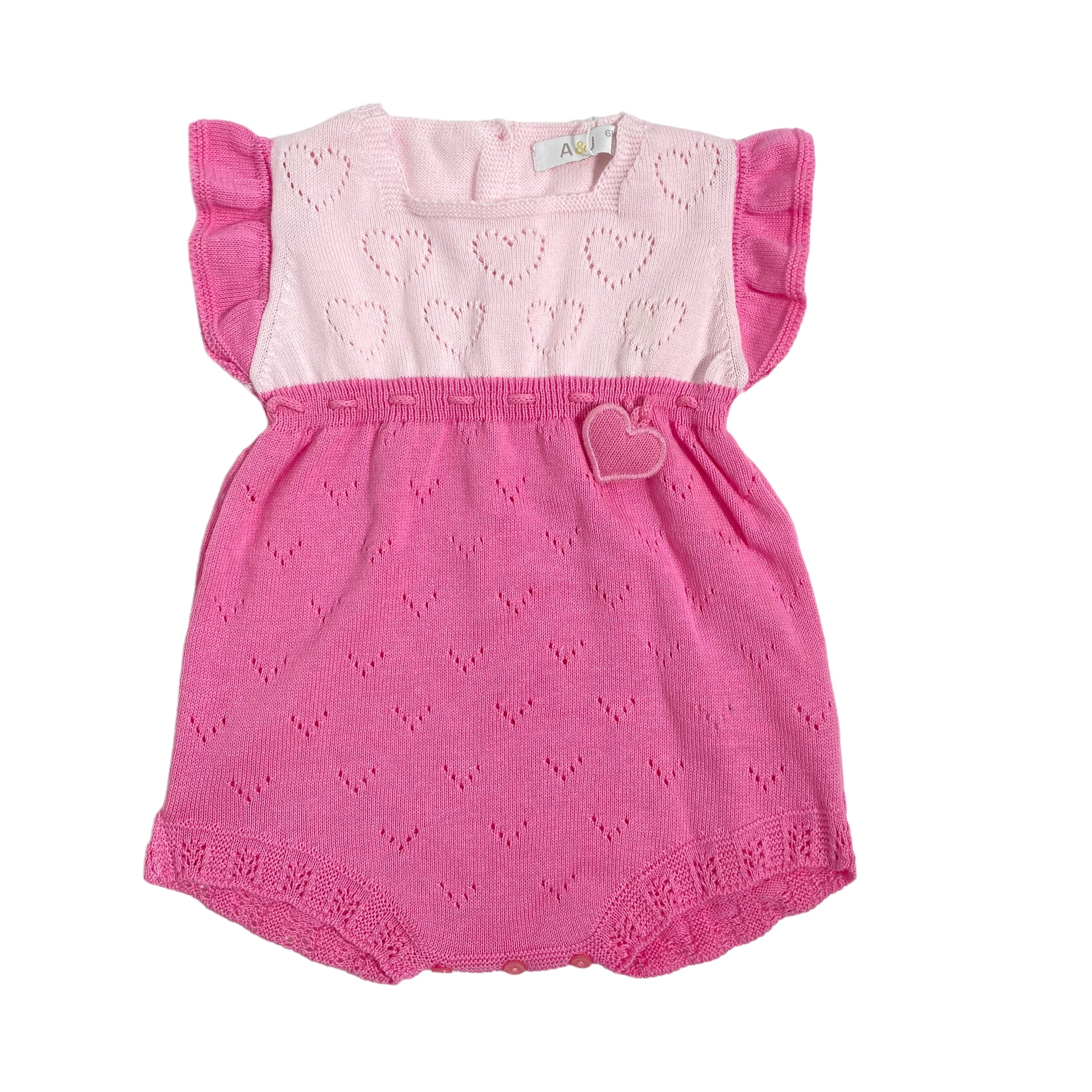 Pagliaccetto In Filo Di Cotone Traforato Neonata A&J A&J172 - A&J - Luxury Kids