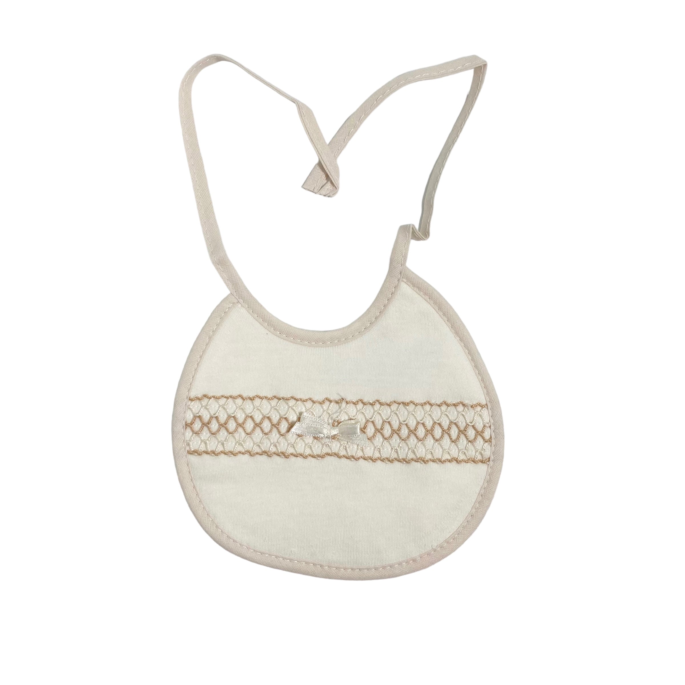 Bavetta In Cotone E Spugna Con Punto Smok Neonato/a SARDON BF754 - SARDON - Luxury Kids