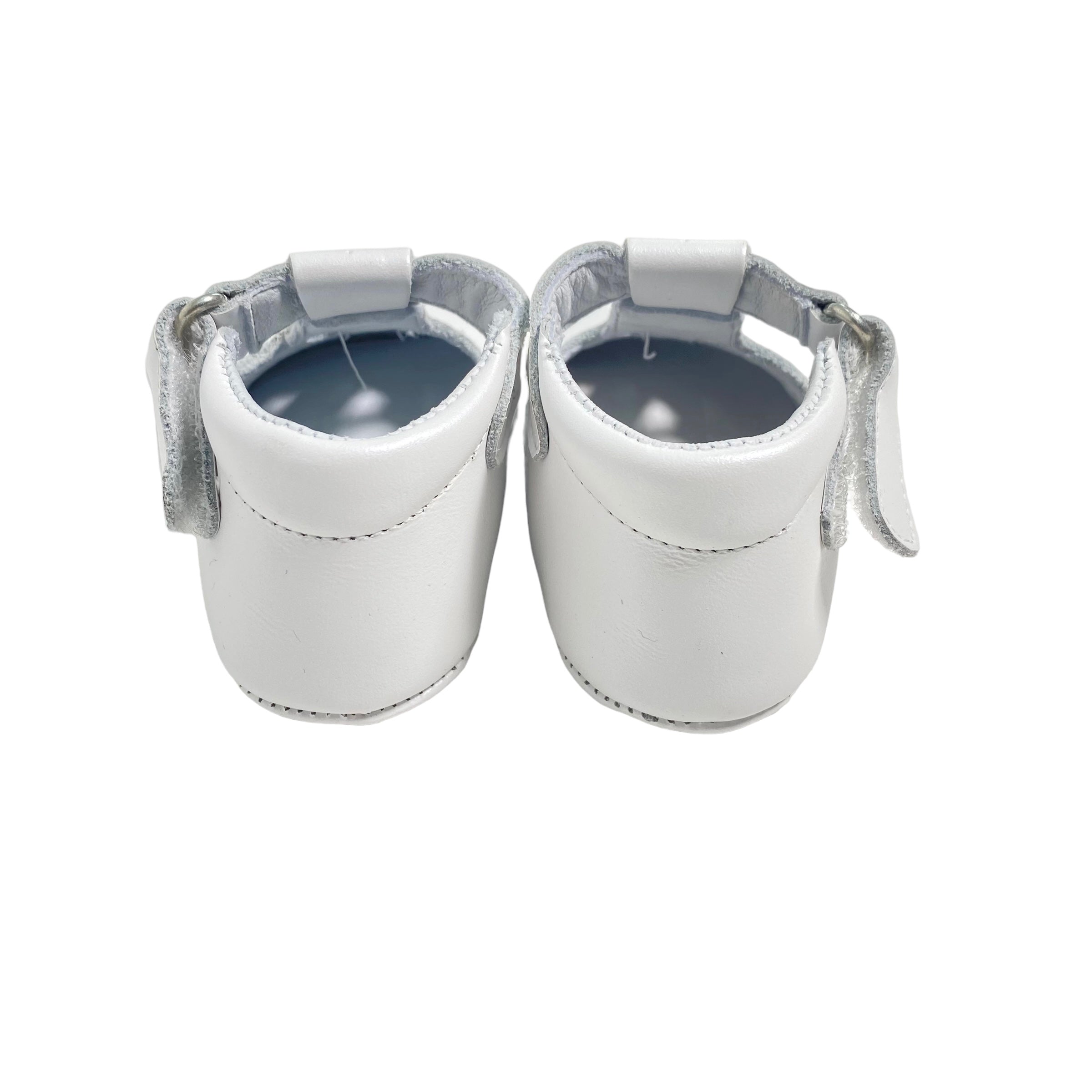 Scarpe Da Culla In Pelle Satinata Con Occhielli Neonato PANYNO A2414S - PANYNO - Luxury Kids