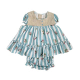 Ausgestelltes Kleid mit Baumwoll-Culotte für Babymädchen DEL SUR 0071