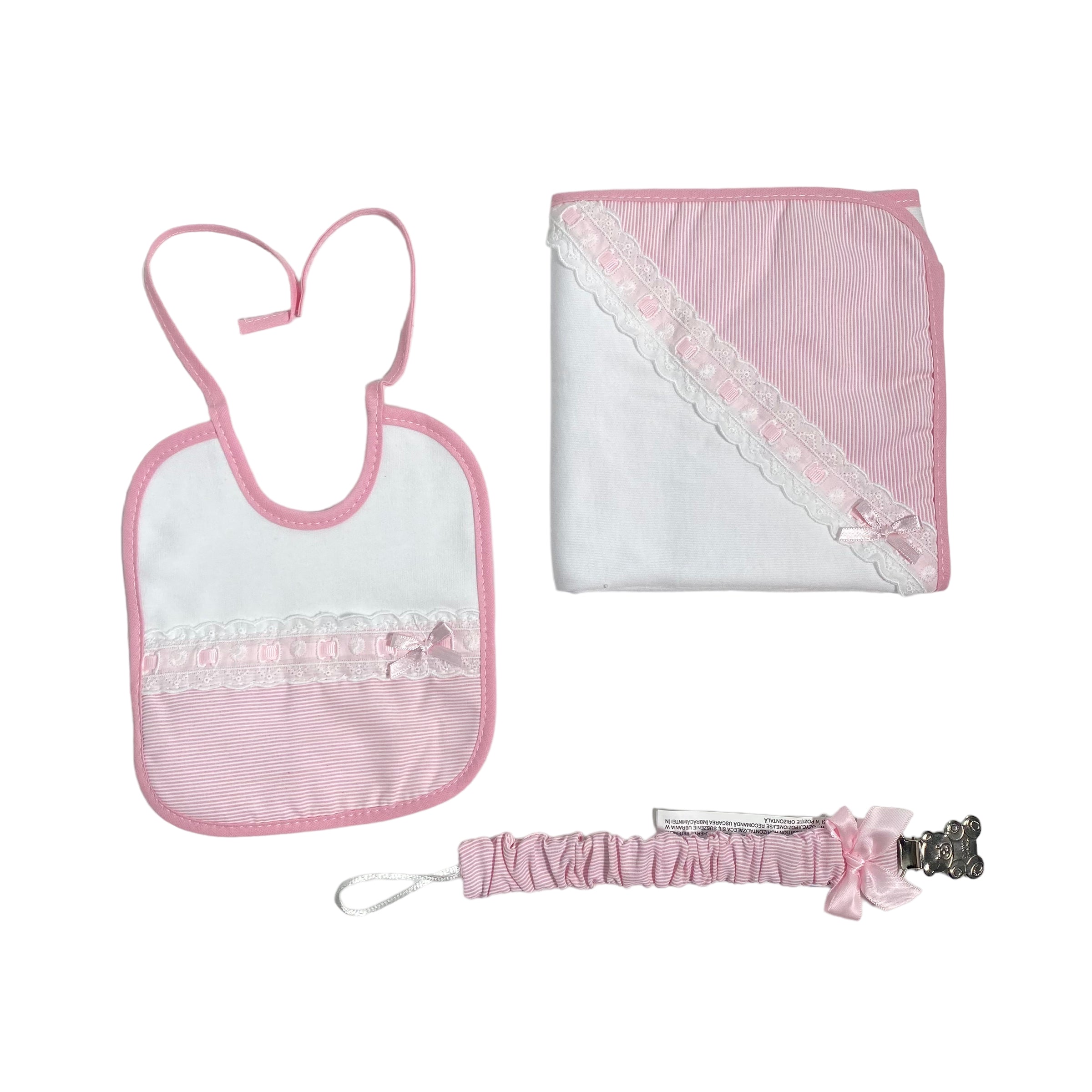 Set Regalo Nascita Con Quadrato Bavetta E Portaciuccio Neonato/a SARDON BF753 - SARDON - Luxury Kids