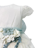 Abito Elegante Mezza Manica In Tulle Bianco Bambina MIMILU' 606 - MIMILU' - Luxury Kids
