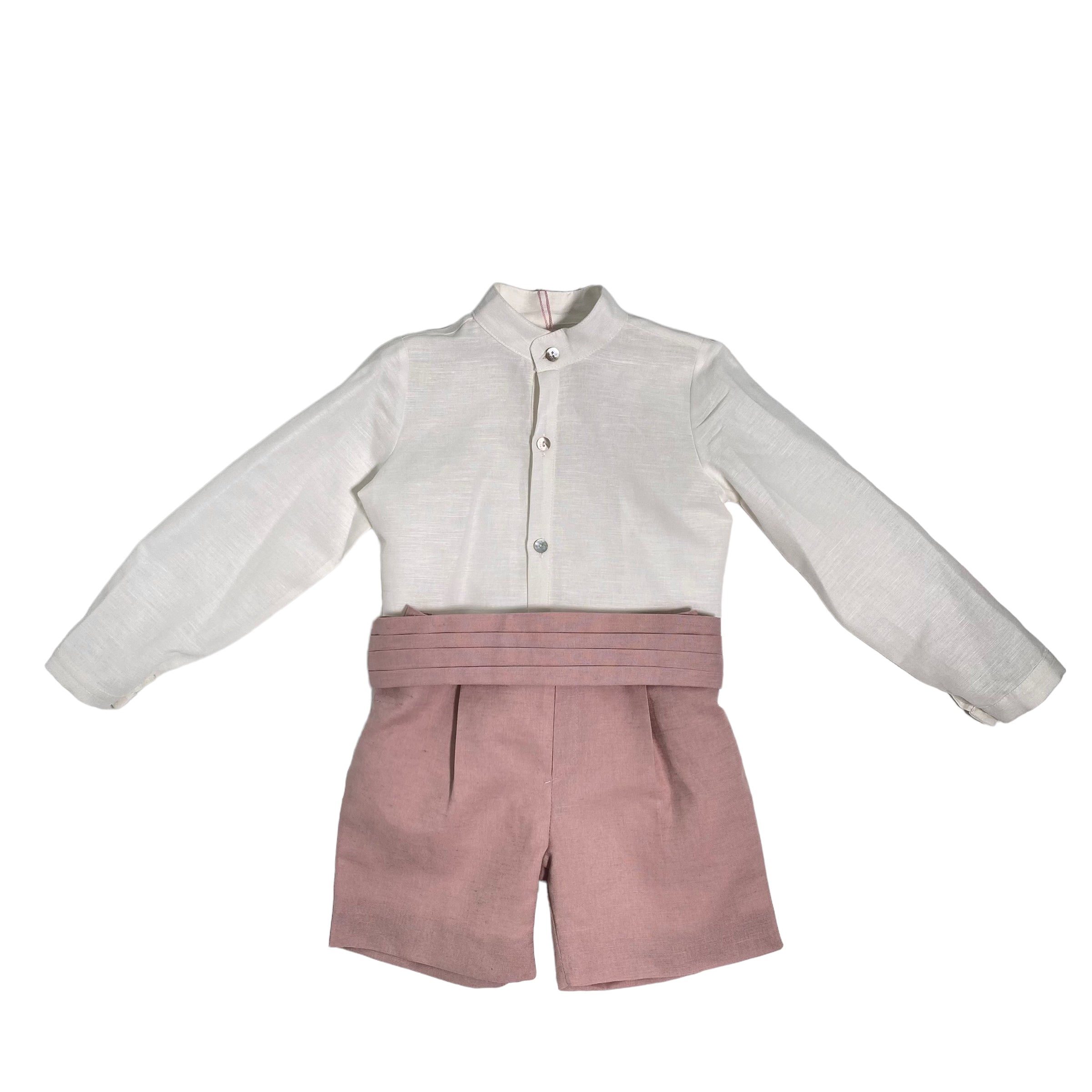 Completo Elegante In Lino Con Bermuda E Camicia Bambino MIMILU' 588 - MIMILU' - Luxury Kids