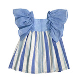 Abito Smanicato A Righe In Cotone Bambina DEL SUR 0556