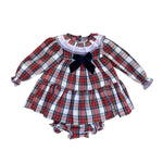 Abito Manica Lunga Tartan Con Culotte Bambina VALENTINA BEBES CWA154 - VALENTINA BEBES - LuxuryKids
