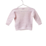 Cardigan In Lana Rosa Neonata WEDOBLE 02308B - WEDOBLE - LuxuryKids
